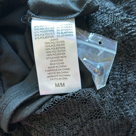 Anthropologie Eri Ali Ramona Lace Off the Shoulder Top Black Long Sleeve M NEW - Picture 12 of 14